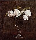 Henri Fantin-latour Famous Paintings - Vase of Roses